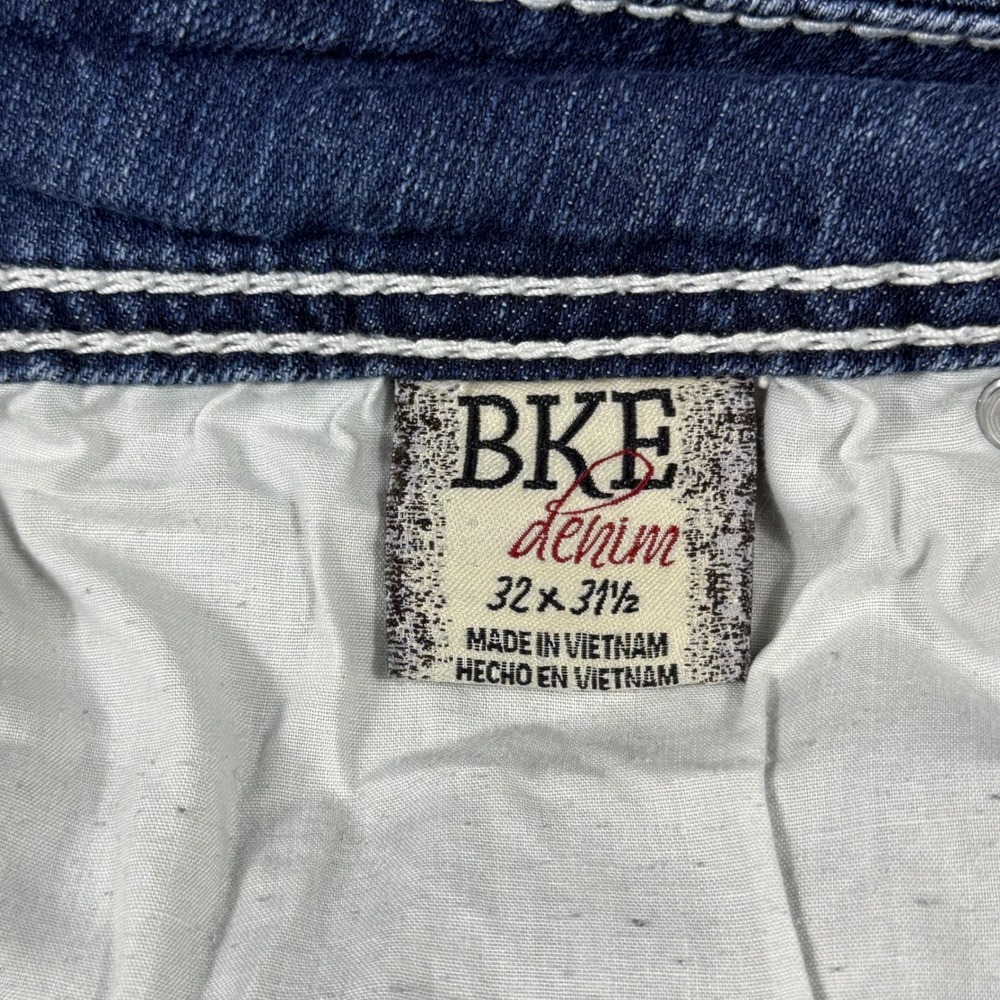BKE Harper Bootcut Jeans Womens 32R Medium Wash Contrast Stitch Denim Blue - Picture 5 of 13